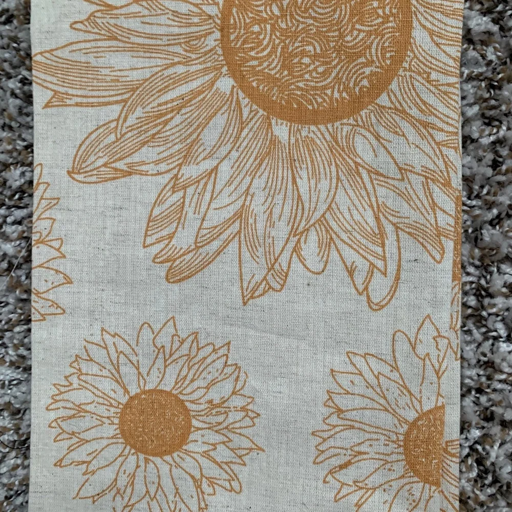 Tahari Pretty Sunflower Kitchen Towels Flower Embroidery Southern Decor Set of 2